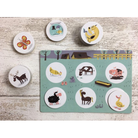 ZWIERZĄTKA tekturowa gra loteryjka