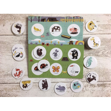 ZWIERZĄTKA tekturowa gra loteryjka