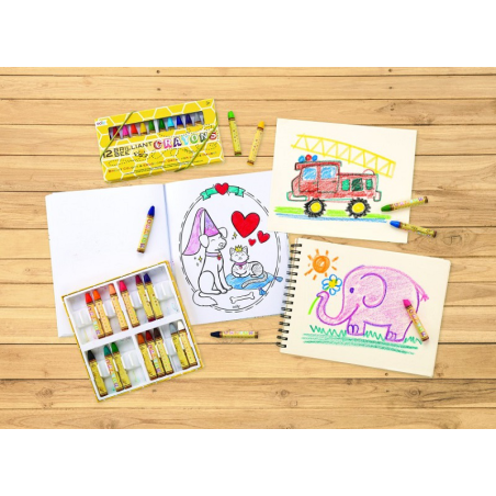 KREDKI ŚWIECOWE trójkątne 12 szt. Brilliant Bee