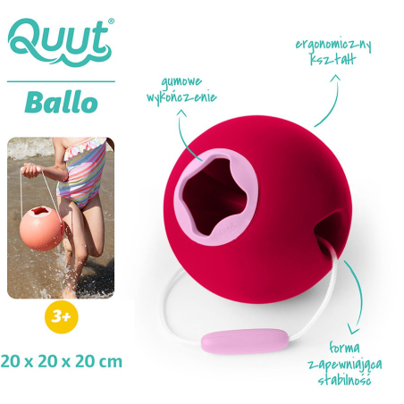 BALLO wiaderko wielofunkcyjne Cherry red + sweet pink