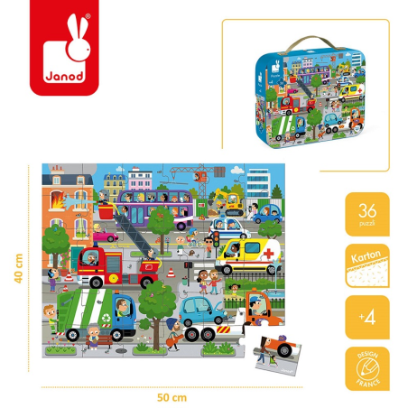 MIASTO puzzle tekturowe w walizce 36 el.