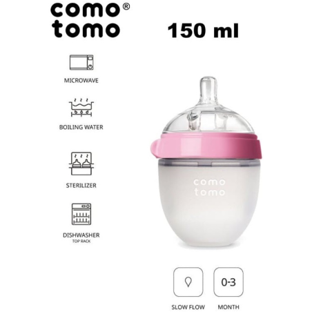 PINK NEWBORN antykolkowa butelka silikonowa 150 ml