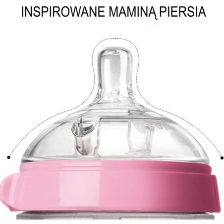 PINK NEWBORN antykolkowa butelka silikonowa 150 ml