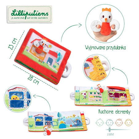 KOKOSZKA PAULETTE książeczka z mini-przytulankami wielofunkcyjna