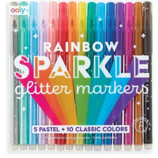 FLAMASTRY Z BROKATEM 15 szt. Rainbow Sparkle Glitter Markers