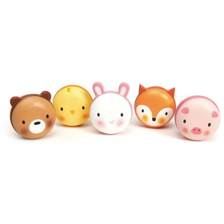 DREWNIANE CIASTECZKA zwierzątka makaroniki 5 szt.