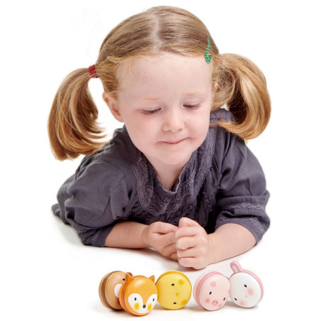 DREWNIANE CIASTECZKA zwierzątka makaroniki 5 szt.