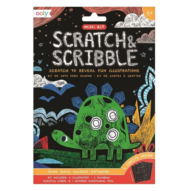 DINOZAURY mini zdrapywanka Scratch & Scribble