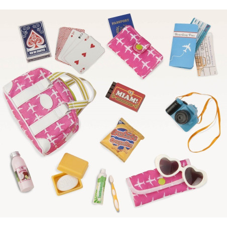 AKCESORIA PODRÓŻNICZE akcesoria dla lalki 46 cm Bon Voyage Travel Set