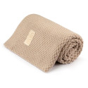 WARM BEIGE kocyk ze 100% wełny merino premium collection 80 x 100 cm