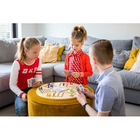 CHIŃCZYK Z KARTAMI GĄSKI drewniana gra 2w1