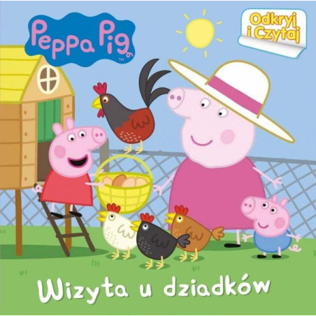 ŚWINKA PEPPA wizyta u dziadków książka z okienkami