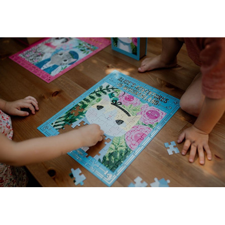 ALICJA W KRAINIE WĄSÓW tekturowe puzzle Kotopowieści 100 el.