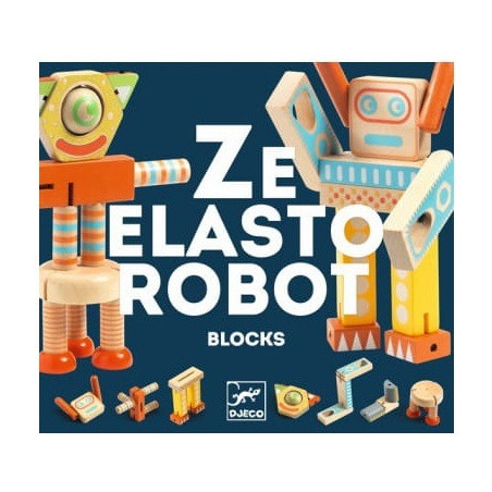 ZE ELASTOROBOT drewniany robot 7 el.