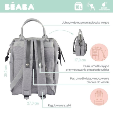 TORBA DLA MAMY plecak Wellington heather grey