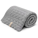 GREY kocyk wełniany merino premium collection warkocz 80 x 100 cm