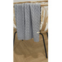 GREY kocyk wełniany merino premium collection warkocz 80 x 100 cm