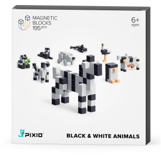 BLACK&WHITE ANIMALS klocki magnetyczne 195 szt. Story Series