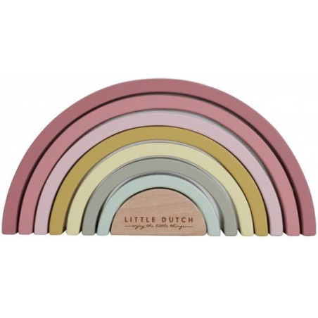 DREWNIANA TĘCZA klocki 8 el. róż