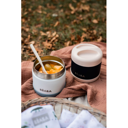 BALTIC BLUE/WHITE pojemnik termos obiadowy ze stali nierdzewnej z hermetycznym zamknięciem duży 500 ml