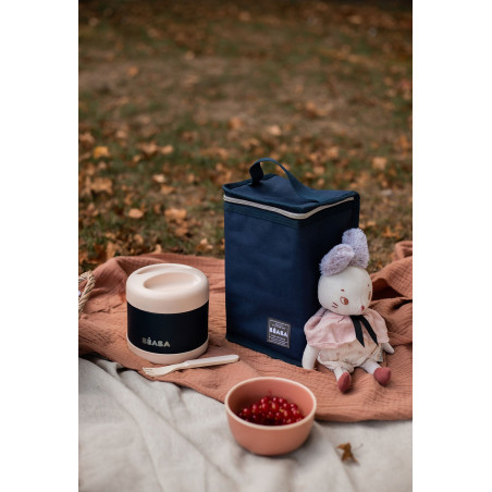 LIGHT PINK/NIGHT BLUE pojemnik termos obiadowy ze stali nierdzewnej z hermetycznym zamknięciem duży 500 ml