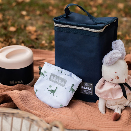 LIGHT PINK/NIGHT BLUE pojemnik termos obiadowy ze stali nierdzewnej z hermetycznym zamknięciem duży 500 ml