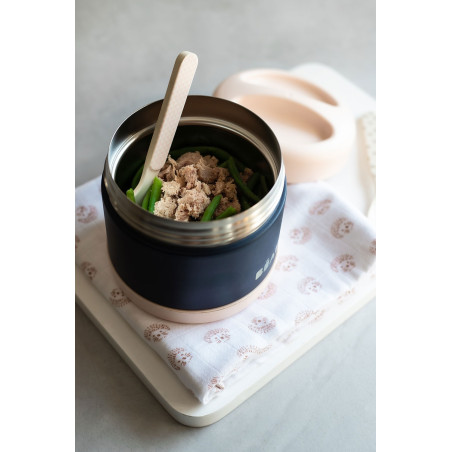 LIGHT PINK/NIGHT BLUE pojemnik termos obiadowy ze stali nierdzewnej z hermetycznym zamknięciem duży 500 ml