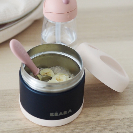 LIGHT PINK/NIGHT BLUE pojemnik termos obiadowy ze stali nierdzewnej z hermetycznym zamknięciem duży 500 ml