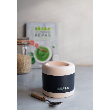 LIGHT PINK/NIGHT BLUE pojemnik termos obiadowy ze stali nierdzewnej z hermetycznym zamknięciem duży 500 ml