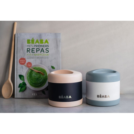 LIGHT PINK/NIGHT BLUE pojemnik termos obiadowy ze stali nierdzewnej z hermetycznym zamknięciem duży 500 ml