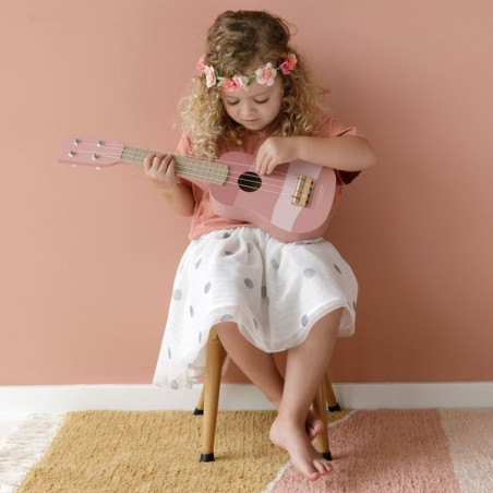 RÓŻOWA GITARA drewniany instrument