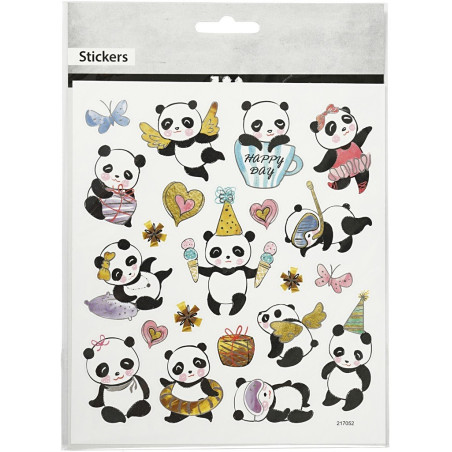 PANDY naklejki metaliczne 21 szt.