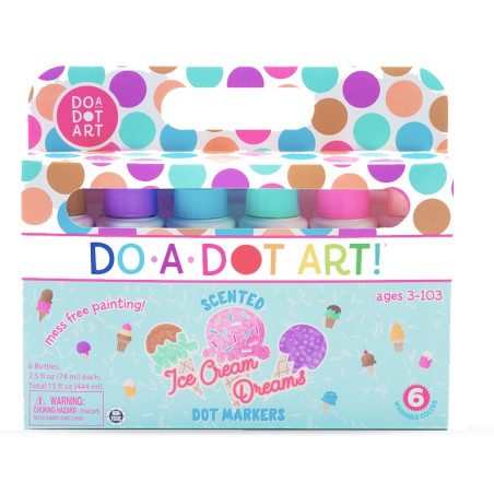 SŁODKIE LODY pastelowe flamastry kropkowe 6 szt.