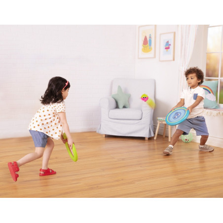 SPRĘŻYSTE DYSKI  z kudłatymi piłeczkami gra zręcznościowa Poppin’ Paddles