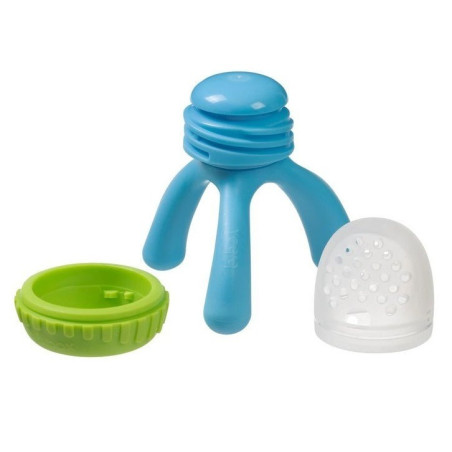 NIEBIESKI silikonowy gryzak do podawania pokarmu