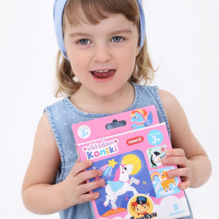 UKŁADAM KONIKI puzzle tekturowe 5 układanek