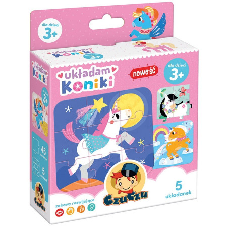 UKŁADAM KONIKI puzzle tekturowe 5 układanek