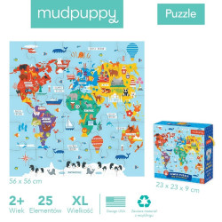 MAPA ŚWIATA puzzle podłogowe jumbo 25 el.