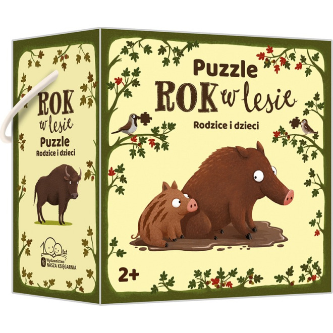 ROK W LESIE Rodzice i dzieci puzzle dwuelementowe