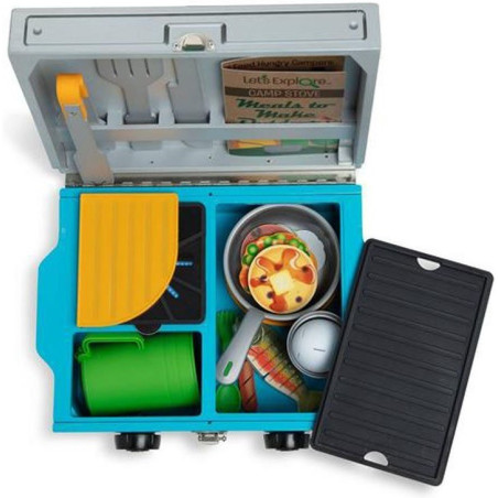 DREWNIANA KUCHENKA z akcesoriami do zabawy w dom Let's Explore