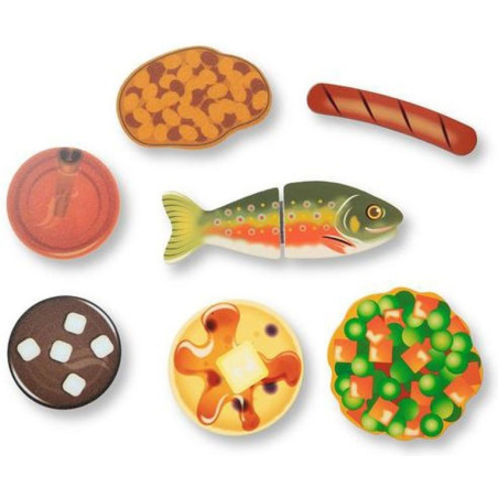 DREWNIANA KUCHENKA z akcesoriami do zabawy w dom Let's Explore