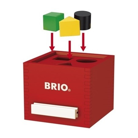 DREWNIANY SORTER nauka kształtów i kolorów retro