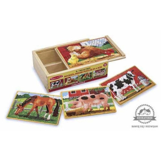 FARMA drewniane puzzle 4 w 1