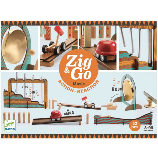 TOR KULKOWY drewniany zestaw kreatywny Zig&Go 52 el.