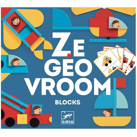 POJAZDY drewniane kształty układanka geometryczna Ze Geo Vroom