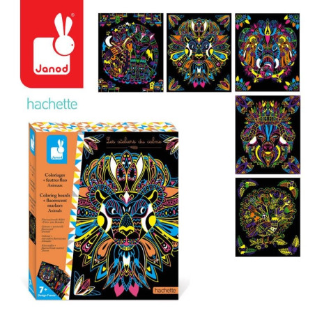 ZWIERZĄTKA fluorescencyjne flamastry zestaw kreatywny Art&Craft