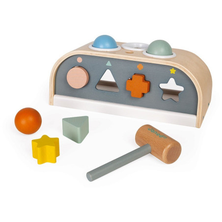 DREWNIANA PRZEBIJANKA I SORTER KSZTAŁTÓW 3w1Sweet Cocoon