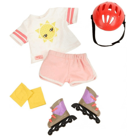 ZESTAW UBRANEK z akcesoriami dla lalki 46 cm standard