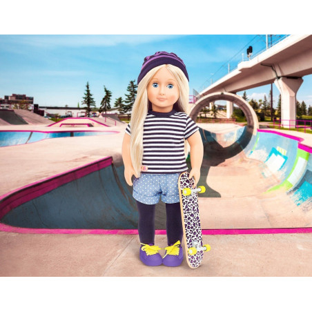 ZESTAW UBRANEK z deskorolką dla lalki 46 cm standard