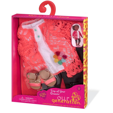 AŻUROWE WDZIANKO z akcesoriami dla lalki 46 cm standard